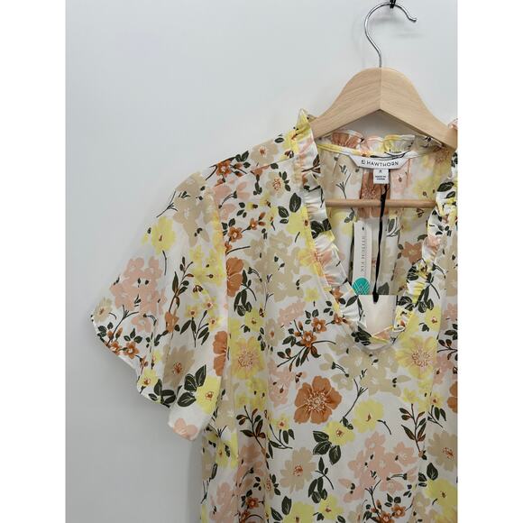 41 Hawthorn Womens Darcy Ruffle Sleeve Blouse Size M NWT Floral Career Spring - Picture 3 of 7